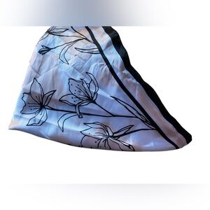 Floral Scarf - Black, White, Pink